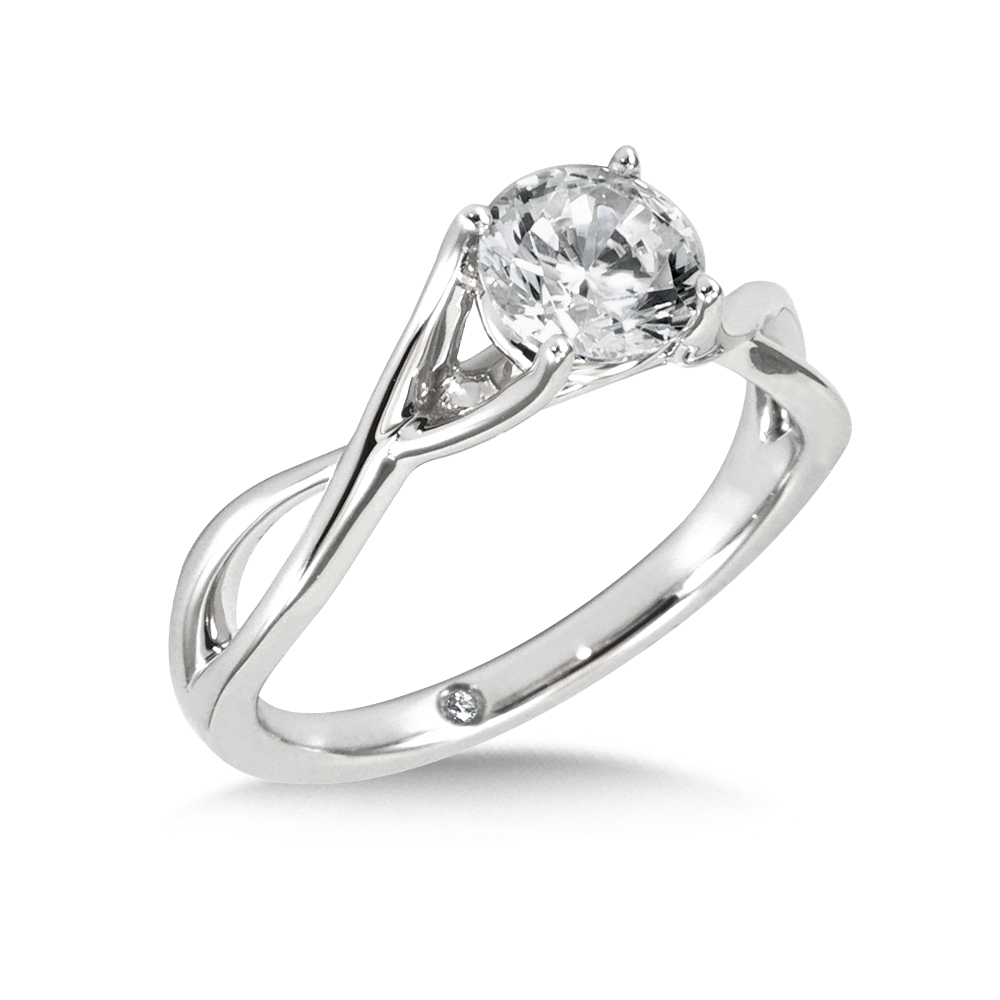 Twisted Diamond Solitaire Engagement Ring